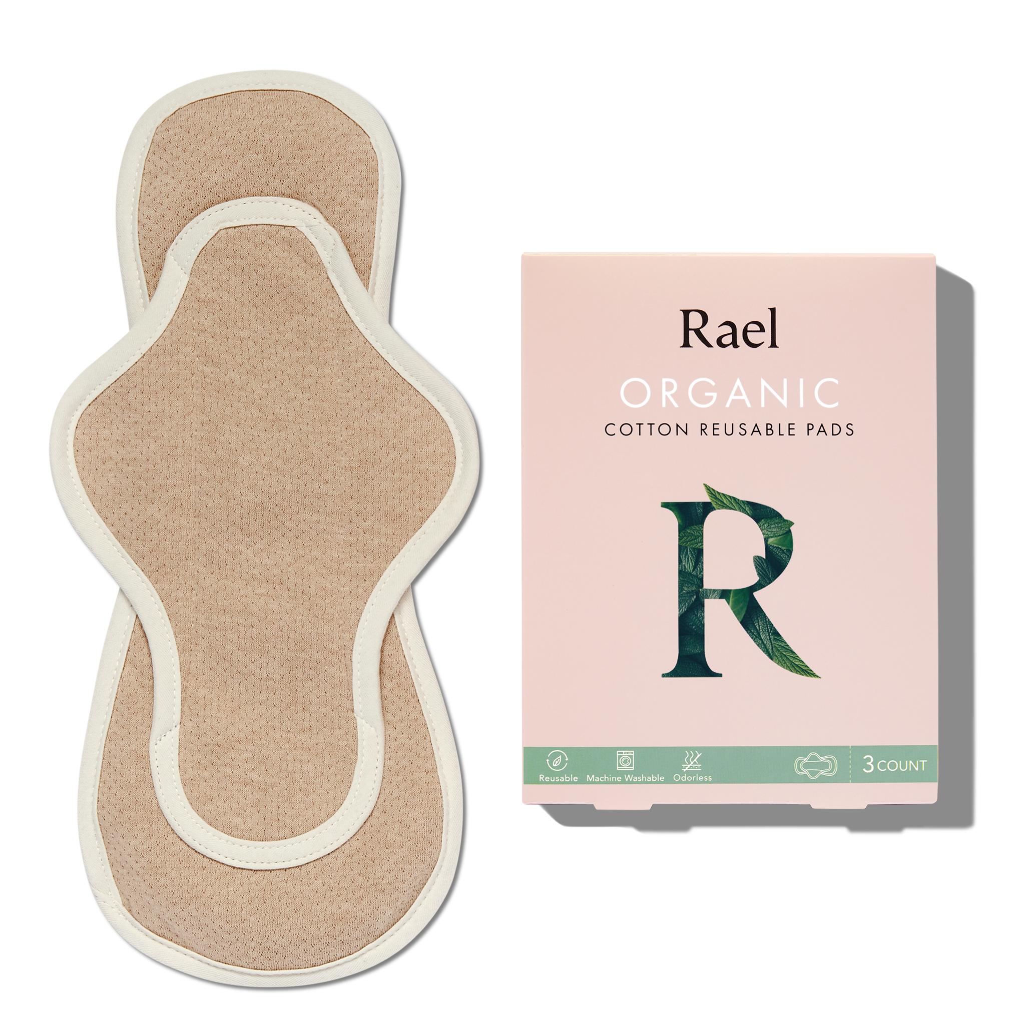 Organic Cotton Reusable Menstrual Pads - 3 Count